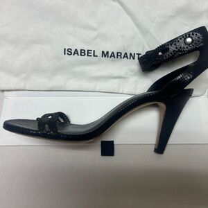 Isabel Marant Lazer Cut Exotic Print Strappy Heel. Black. Size 38/8